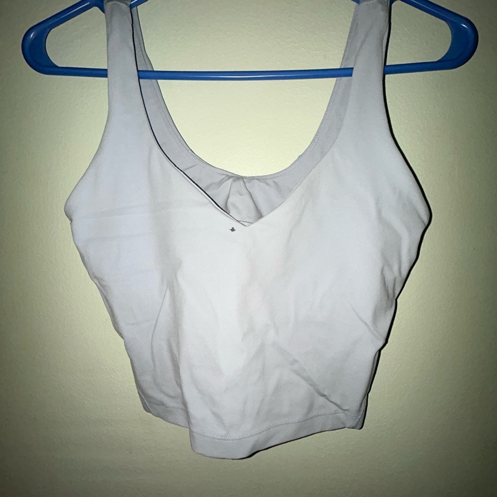Light blue Lululemon crop tank top